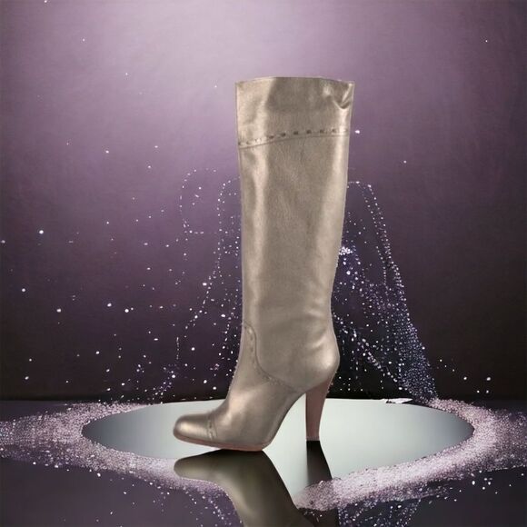 Marc Jacobs Shoes - Marc Jacobs Light Gold Metallic Leather Knee High Boots. Size 37.5 US 7.5